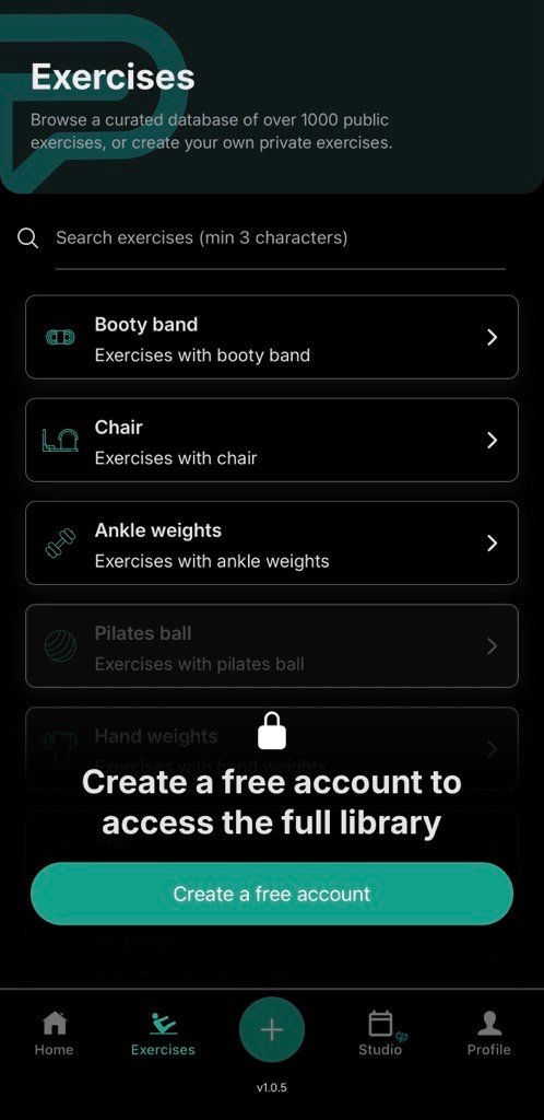 Planoura classes screen